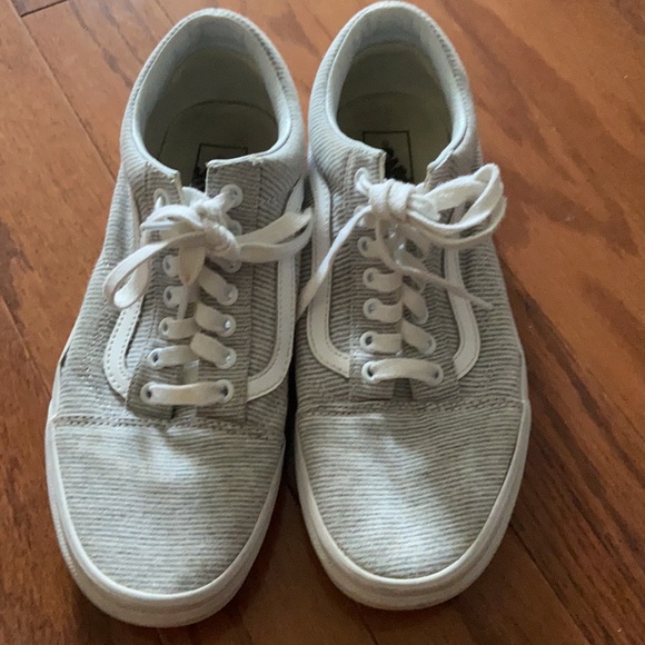 Gray Striped Old Skool Vans - Picture 3 of 5